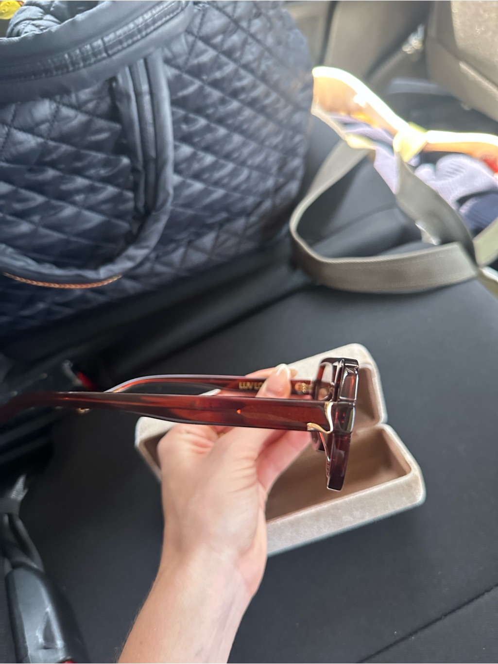 New Women's Red/Brown Sunglasses - Oversized Aviator Frame From Luv Lou — image 4 of 5